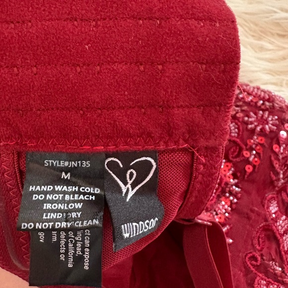 Windsor Red Beaded Sequin Corset Bustier Top  Size M - Picture 4 of 5